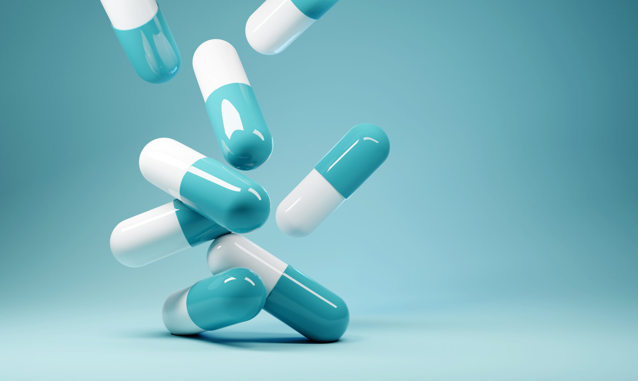 falling antibiotics healthcare background
