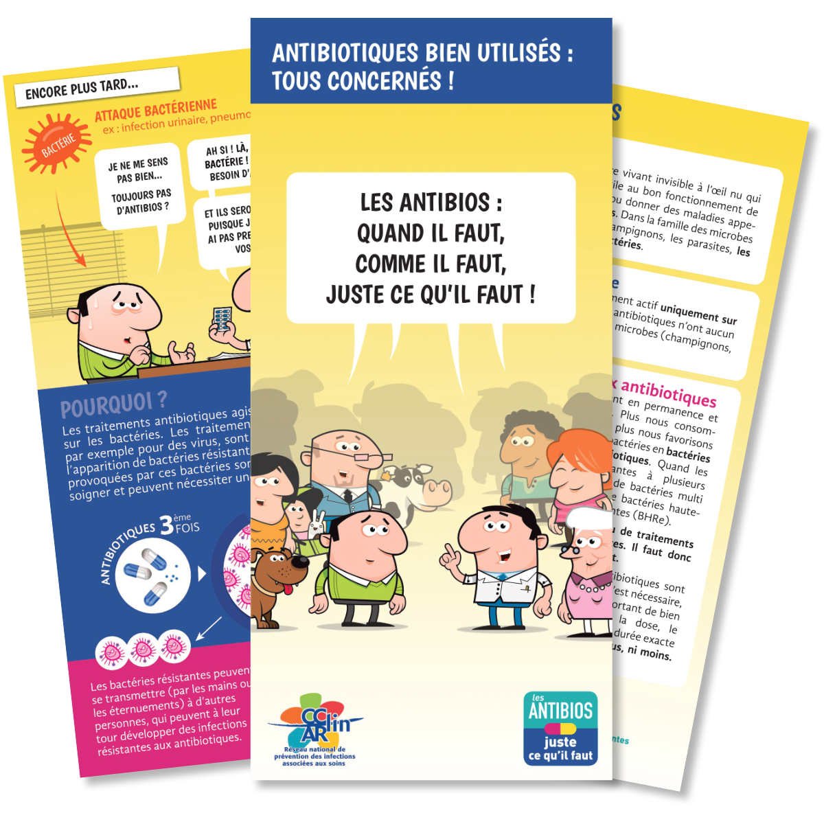 antibioest grand public visuel dépliant les antibios c'est juste ce qu'il faut