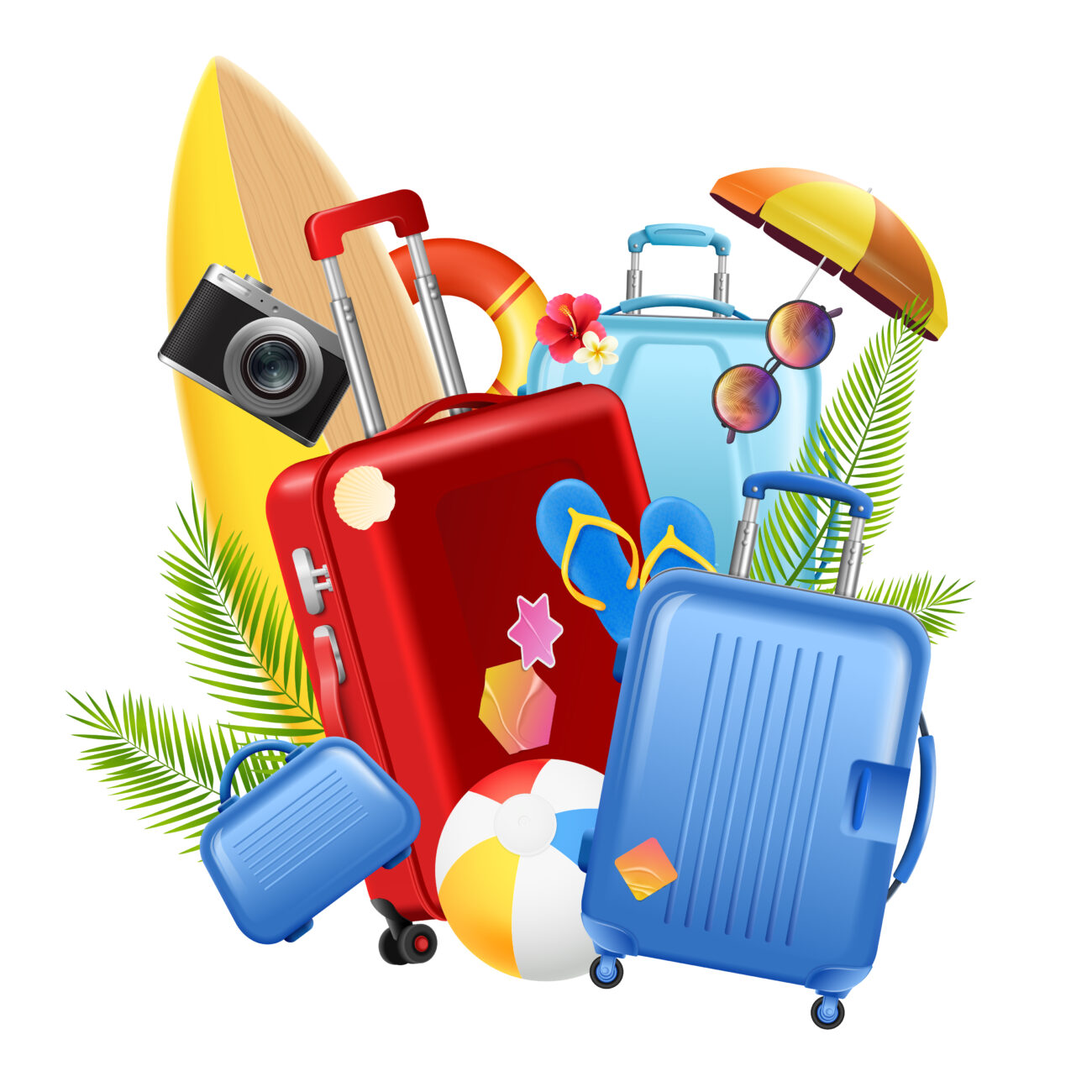 realistic travel horizontal banner